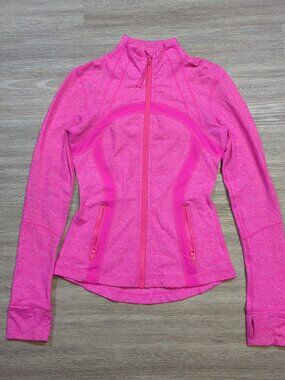 Lululemon Define Jacket Full Zip Women's 4 Hot Pink Heather Yoga Athletic